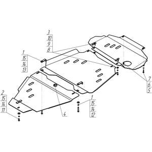 Защита Двигатель, Коробка переключения передач, Раздаточная коробка Nissan Pathfinder ( 2010-2014 ) г. арт: 11413-2
