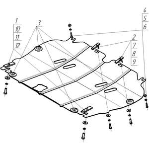 Защита Двигатель, Коробка переключения передач Nissan Qashqai +2 ( 2010-2014 ) г. арт: 01434-4 photo3 Интернет магазин Автоаксессуаров Защита картера, МКПП, АКПП, РК, ТБ (Мотодор)