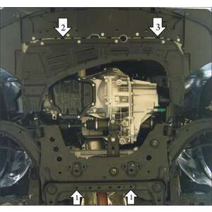 Защита Двигатель, Коробка переключения передач Nissan Tiida ( 2006-2014 ) г. арт: 71427-4 photo2 Интернет магазин Автоаксессуаров Защита картера, МКПП, АКПП, РК, ТБ (Мотодор)