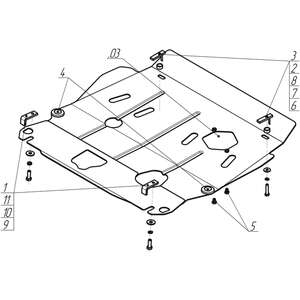 Защита Двигатель, Коробка переключения передач Nissan X-Trail ( 2007-2010 ) г. арт: 01426-2