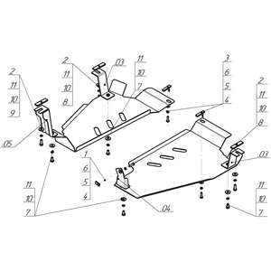 Защита Топливный бак Nissan X-Trail ( 2015-2022 ) г. арт: 01446-3