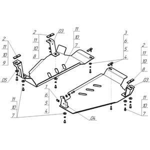 Защита Топливный бак Nissan X-Trail ( 2010-2015 ) г. арт: 11414-3 photo3 Интернет магазин Автоаксессуаров Защита картера, МКПП, АКПП, РК, ТБ (Мотодор)