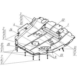 Защита Двигатель, Коробка переключения передач Opel Antara ( 2012-2015 ) г. арт: 03037-3