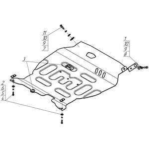 Защита Двигатель, Коробка переключения передач Peugeot 4007 ( 2007-2012 ) г. арт: 71303-4