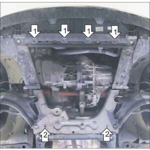 Защита Двигатель, Коробка переключения передач Renault Kangoo ( 2008-2013 ) г. арт: 71709-3 photo2 Интернет магазин Автоаксессуаров Защита картера, МКПП, АКПП, РК, ТБ (Мотодор)
