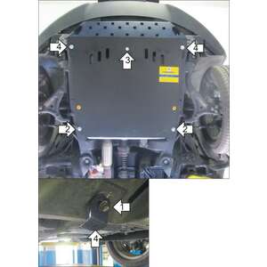 Защита Двигатель, Коробка переключения передач, Радиатор Ssangyong Actyon New ( 2013-2015 ) г. арт: 02809-2 photo1 Интернет магазин Автоаксессуаров Защита картера, МКПП, АКПП, РК, ТБ (Мотодор)