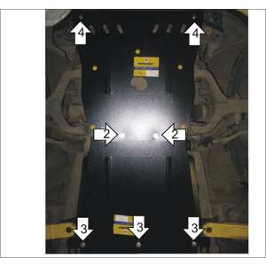 Защита Двигатель, Передний дифференциал, Коробка переключения передач, Радиатор Ssangyong Kyron ( 2005-2007 ) г. арт: 02802-2 photo2 Интернет магазин Автоаксессуаров Защита картера, МКПП, АКПП, РК, ТБ (Мотодор)