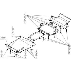 Защита Двигатель, Коробка переключения передач, Радиатор, Раздаточная коробка Suzuki Grand Vitara ( 2008-2012 ) г. арт: 12401-3