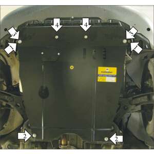 Защита Двигатель, Коробка переключения передач Suzuki Sx4 ( 2006-2009 ) г. арт: 02414-3 photo2 Интернет магазин Автоаксессуаров Защита картера, МКПП, АКПП, РК, ТБ (Мотодор)