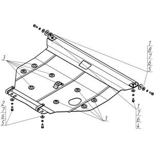 Защита Двигатель, Коробка переключения передач Toyota Corolla Verso ( 2001-2004 ) г. арт: 02524-2