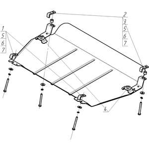 Защита Двигатель, Коробка переключения передач Toyota Highlander ( 2003-2007 ) г. арт: 02539-5