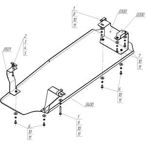 Защита Топливный бак Toyota Hilux ( 2008-2011 ) г. арт: 12513-3 photo3 Интернет магазин Автоаксессуаров Защита картера, МКПП, АКПП, РК, ТБ (Мотодор)