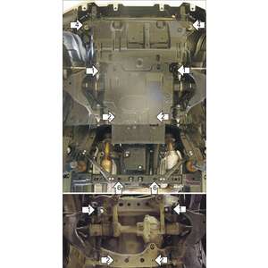 Защита Двигатель; Передний дифференциал; КПП Toyota Land Cruiser Prado 120 ( 2002-2009 ) г. арт: 15002 photo5 Интернет магазин Автоаксессуаров Защита картера, МКПП, АКПП, РК, ТБ (Мотодор)
