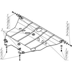 Кликните для увеличения изображения Защита Двигатель, Коробка переключения передач Toyota Matrix ( 2004-2007 ) г. арт: 04501-5
