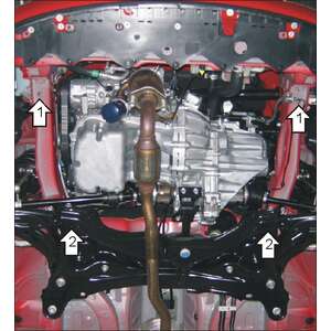 Защита Двигатель; КПП Toyota Ractis ( 2005-2010 ) г. арт: 72505 photo2 Интернет магазин Автоаксессуаров Защита картера, МКПП, АКПП, РК, ТБ (Мотодор)