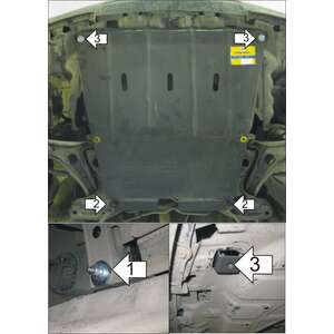 Защита Двигатель, Коробка переключения передач Toyota Yaris Verso ( 1999-2005 ) г. арт: 02521-2