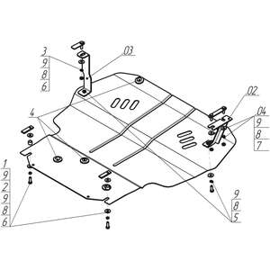 Защита Двигатель, Коробка переключения передач Volkswagen Caddy ( 2010-2021 ) г. арт: 02733-4