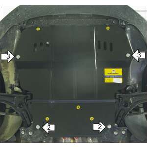 Защита Двигатель, Коробка переключения передач Volkswagen Jetta VI ( 2015-2019 ) г. арт: 02730-6 photo1 Интернет магазин Автоаксессуаров Защита картера, МКПП, АКПП, РК, ТБ (Мотодор)