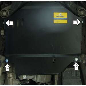 Защита Коробка переключения передач, Раздаточная коробка Volkswagen Touareg ( 2002-2006 ) г. арт: 12704-2 photo1 Интернет магазин Автоаксессуаров Защита картера, МКПП, АКПП, РК, ТБ (Мотодор)