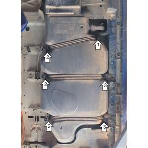 Кликните для увеличения изображения Защита Топливный бак Volkswagen Transporter/Caravelle T6 ( 2015-2020 ) г. арт: 12722-6