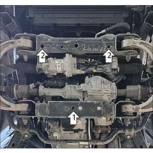 Защита Двигатель, Передний дифференциал Dodge Ram 1500 ( 2024- ) г. арт: 32916 photo2 Интернет магазин Автоаксессуаров Защита картера, МКПП, АКПП, РК, ТБ (Мотодор)