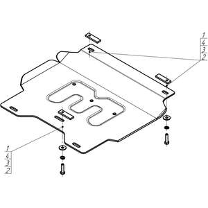 Защита Двигатель, Передний дифференциал Dodge Ram 1500 ( 2024- ) г. арт: 32916 photo3 Интернет магазин Автоаксессуаров Защита картера, МКПП, АКПП, РК, ТБ (Мотодор)