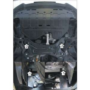 Защита Двигатель, Коробка переключения передач KIA Sportage ( 2010-2016 ) г. арт: 30902-2 photo1 Интернет магазин Автоаксессуаров Защита картера, МКПП, АКПП, РК, ТБ (Мотодор)