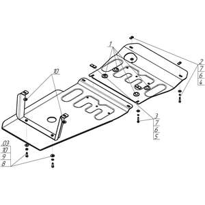 Защита Двигатель, Передний дифференциал, Коробка переключения передач, Радиатор, Раздаточная коробка Mercedes-benz Vito ( 2009-2014 ) г. арт: 31206-2