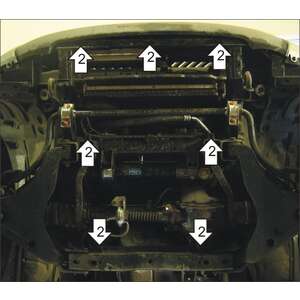 Защита Двигатель, Передний дифференциал, Радиатор Mitsubishi L 200 ( 2006-2014 ) г. арт: 31312-2 photo3 Интернет магазин Автоаксессуаров Защита картера, МКПП, АКПП, РК, ТБ (Мотодор)