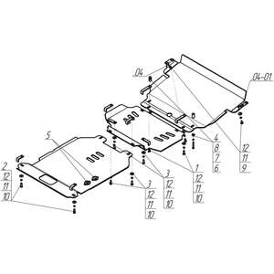 Защита Двигатель, Передний дифференциал, Коробка переключения передач, Радиатор Toyota Land Cruiser 200 ( 2007-2012 ) г. арт: 32522-7
