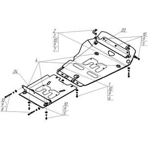 Защита Двигатель, Передний дифференциал, Коробка переключения передач Toyota Land Cruiser Prado 150 ( 2017-2023 ) г. арт: 32523-3 photo3 Интернет магазин Автоаксессуаров Защита картера, МКПП, АКПП, РК, ТБ (Мотодор)