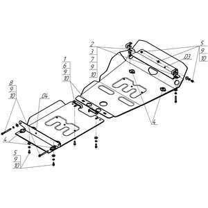 Защита Двигатель, Передний дифференциал, Коробка переключения передач Toyota Land Cruiser Prado 150 ( 2017-2023 ) г. арт: 32503-3