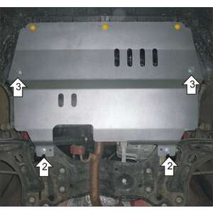 Защита Двигатель, Коробка переключения передач Volkswagen Polo Седан ( 2015-2020 ) г. арт: 32301-11 photo2 Интернет магазин Автоаксессуаров Защита картера, МКПП, АКПП, РК, ТБ (Мотодор)