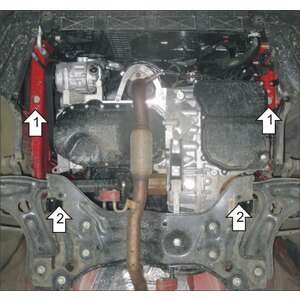 Защита Двигатель, Коробка переключения передач Volkswagen Polo Седан ( 2015-2020 ) г. арт: 32301-11 photo3 Интернет магазин Автоаксессуаров Защита картера, МКПП, АКПП, РК, ТБ (Мотодор)