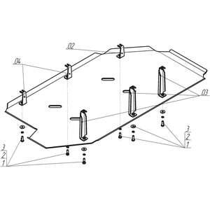 Кликните для увеличения изображения Защита Топливный бак Volkswagen Transporter/Caravelle T6 ( 2015-2020 ) г. арт: 32708-4