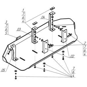 Кликните для увеличения изображения Защита Трубки кондиционера Volkswagen Transporter/Caravelle T6.1 ( 2020-2023 ) г. арт: 32722-2