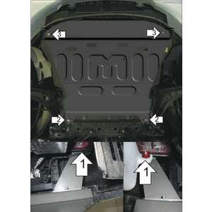 Защита Двигатель, Коробка переключения передач Ford Fiesta ( 2008-2015 ) г. арт: 50704-2 photo1 Интернет магазин Автоаксессуаров Защита картера, МКПП, АКПП, РК, ТБ (Мотодор)