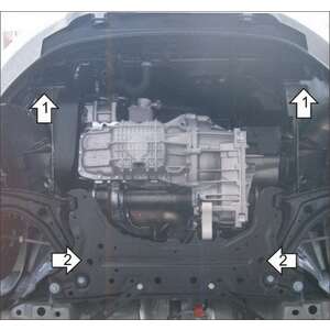 Защита Двигатель, Коробка переключения передач Ford Fiesta ( 2008-2015 ) г. арт: 50704-2 photo2 Интернет магазин Автоаксессуаров Защита картера, МКПП, АКПП, РК, ТБ (Мотодор)