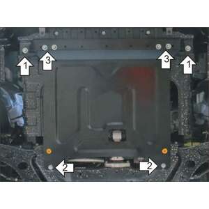 Защита Двигатель, Коробка переключения передач KIA Rio ( 2015-2017 ) г. арт: 50901-4 photo2 Интернет магазин Автоаксессуаров Защита картера, МКПП, АКПП, РК, ТБ (Мотодор)