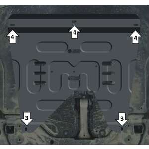 Защита Двигатель, Коробка переключения передач KIA Sorento Prime ( 2018-2020 ) г. арт: 51008-2 photo1 Интернет магазин Автоаксессуаров Защита картера, МКПП, АКПП, РК, ТБ (Мотодор)