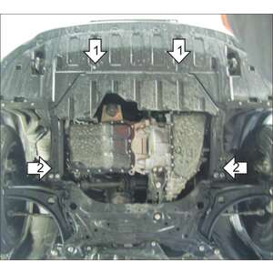 Защита Двигатель, Коробка переключения передач Mitsubishi Outlander III ( 2017-2018 ) г. арт: 51338-4 photo2 Интернет магазин Автоаксессуаров Защита картера, МКПП, АКПП, РК, ТБ (Мотодор)