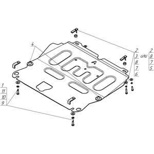 Защита Двигатель, Коробка переключения передач Nissan X-Trail ( 2010-2015 ) г. арт: 51401-6 photo3 Интернет магазин Автоаксессуаров Защита картера, МКПП, АКПП, РК, ТБ (Мотодор)