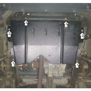 Защита Двигатель, Коробка переключения передач Renault Sandero Stepway ( 2014-2022 ) г. арт: 51706-11 photo1 Интернет магазин Автоаксессуаров Защита картера, МКПП, АКПП, РК, ТБ (Мотодор)