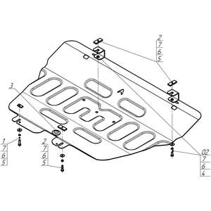 Кликните для увеличения изображения Защита Двигатель, Коробка переключения передач Soueast S07 ( 2024- ) г. арт: 59013-2