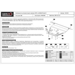 Кликните для увеличения изображения Защита картера и КПП - HONDA Accord (1993 - 1996) г. ( арт: 09.0139 )