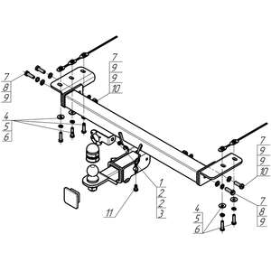 Фаркоп Chery Tiggo 4 Pro 2022- г. ( универсал ) арт: 99023-E photo5 Интернет магазин Автоаксессуаров Фаркопы, Тягово-сцепное устройство (ТСУ) (Мотодор)