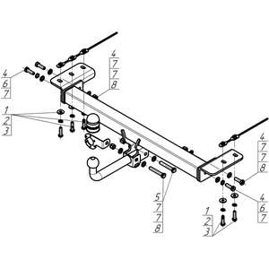 Фаркоп Chery Tiggo 4 Pro 2022- г. ( универсал ) арт: 99022-A photo5 Интернет магазин Автоаксессуаров Фаркопы, Тягово-сцепное устройство (ТСУ) (Мотодор)