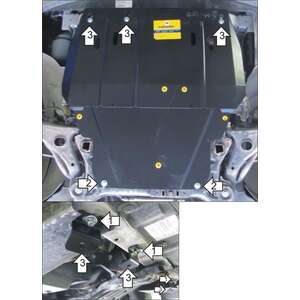 Защита Двигатель, Коробка переключения передач Dodge Grand Caravan ( 2010-2020 ) г. арт: 00310-3 photo1 Интернет магазин Автоаксессуаров Защита картера, МКПП, АКПП, РК, ТБ (Мотодор)