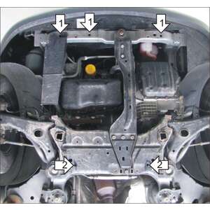 Защита Двигатель, Коробка переключения передач Dodge Grand Caravan ( 2010-2020 ) г. арт: 00310-3 photo2 Интернет магазин Автоаксессуаров Защита картера, МКПП, АКПП, РК, ТБ (Мотодор)