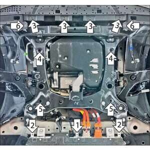 Защита Передний электромотор, Силовые провода Evolute I-Joy ( 2025- ) г. арт: 78614 photo2 Интернет магазин Автоаксессуаров Защита картера, МКПП, АКПП, РК, ТБ (Мотодор)